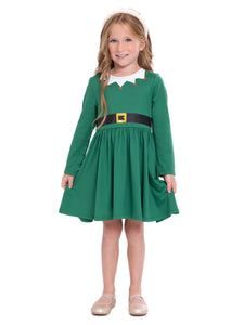 Holiday Toddler Girls Santa or Elf Dress with Hat, 2-Piece, Sizes 12M-5T