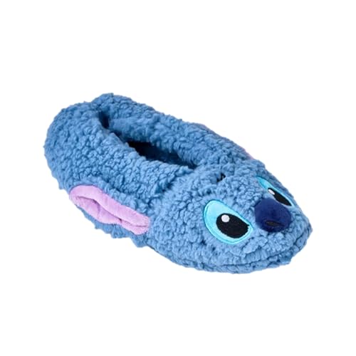 Disney Women's Lilo & Stitch Fluffy Slipper Socks with Grippers - Blue, 1-Pack, Size M/L