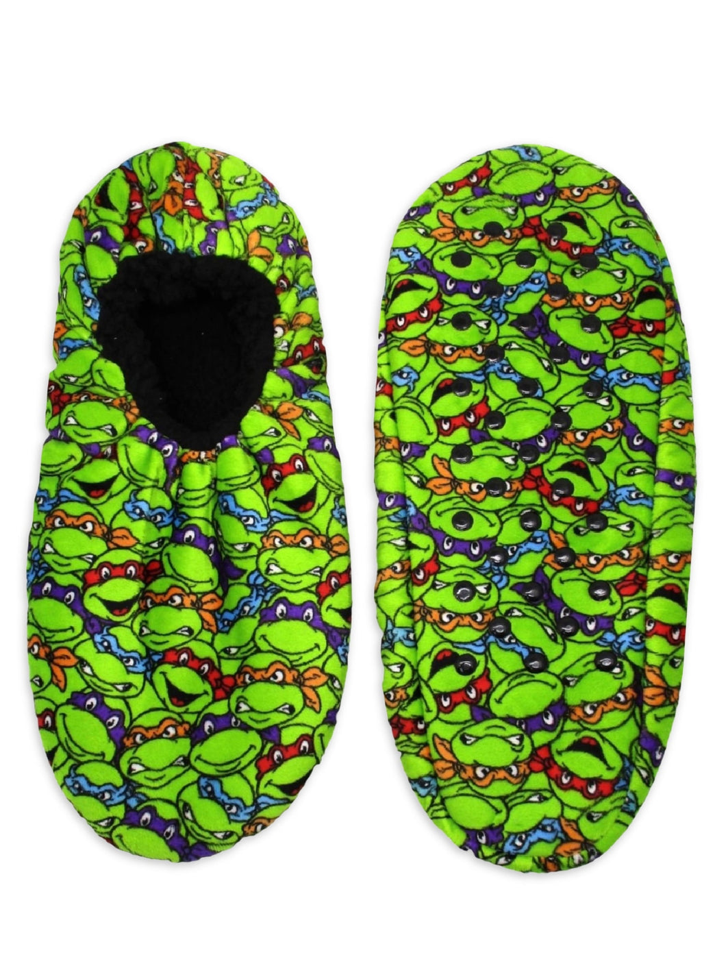 Teenage Mutant Ninja Turtles, Men's Fuzzy Babba Slipper Socks, 1-Pack, Sizes M/L & L/XL