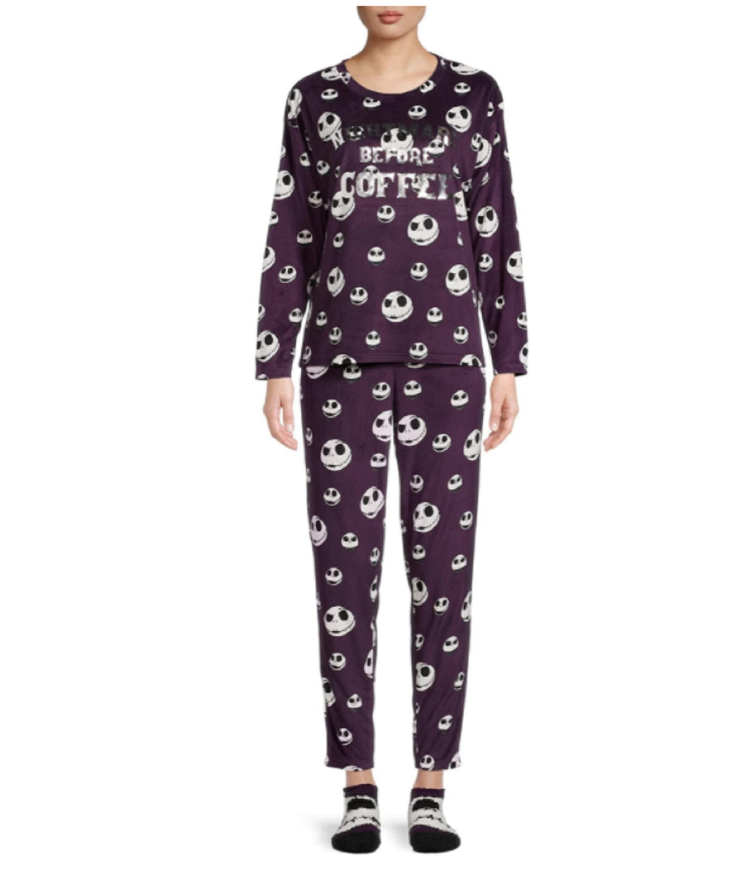 Women's and Women's Plus Size Nightmare Before Christmas Pajama Set, 3-Piece Set