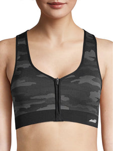 Avia Womens Seamless Zip Front Sports Bra