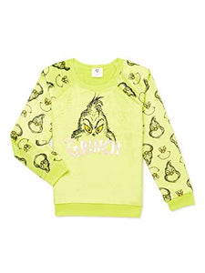 The Grinch Girls' Graphic Pullover Sweatshirt, Sizes 4-16