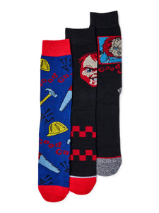 Men's Novelty Character Socks, 3-Pack