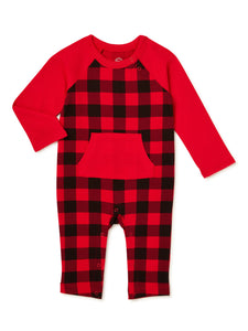 Wonder Nation Baby Boys' Romper with Long Sleeves