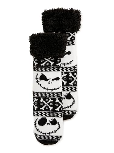 Disney Nightmare Before Christmas Women’s Holiday Cozy Warmer Slipper Socks, 1-Pack, Size 4-10