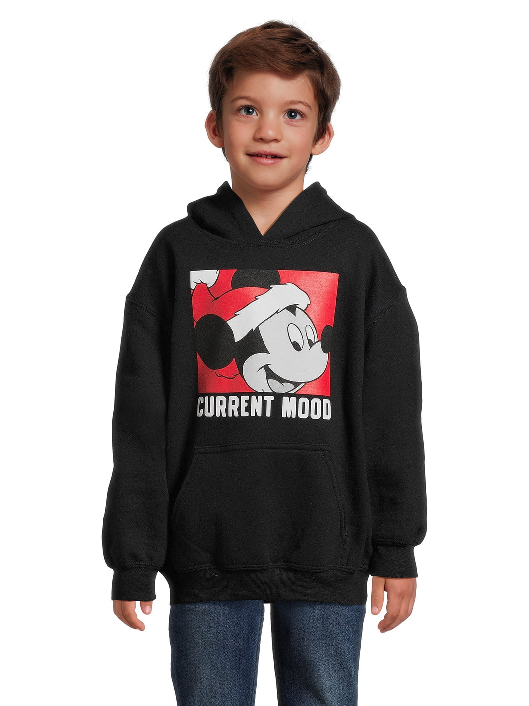 Mickey Mouse Boys Current Mood Christmas Graphic Fleece Hoodie Sweatshirt, Size X-Small