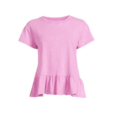 Load image into Gallery viewer, Women&#39;s Time and Tru Short Sleeve Washed Peplum Top
