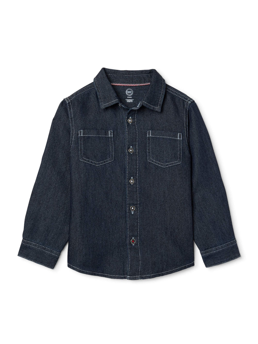 Toddler Boys' Long Sleeve Button Front Shirt