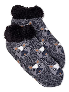 Joyspun Women's Knit Animal Critter Slipper Socks, 1-Pack, Size 4-10