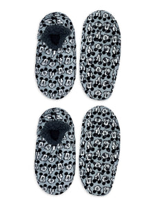 Fuzzy Babba Adult Men's Slipper Socks - Plaid, Black Solid, Mickey