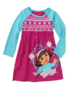 Nickelodeon Baby Girls' Dora Snowflake Sweater Dress 12M