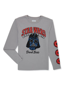 Star Wars Boys Long Sleeve Darth Vader Graphic T-Shirt, Sizes 4-18