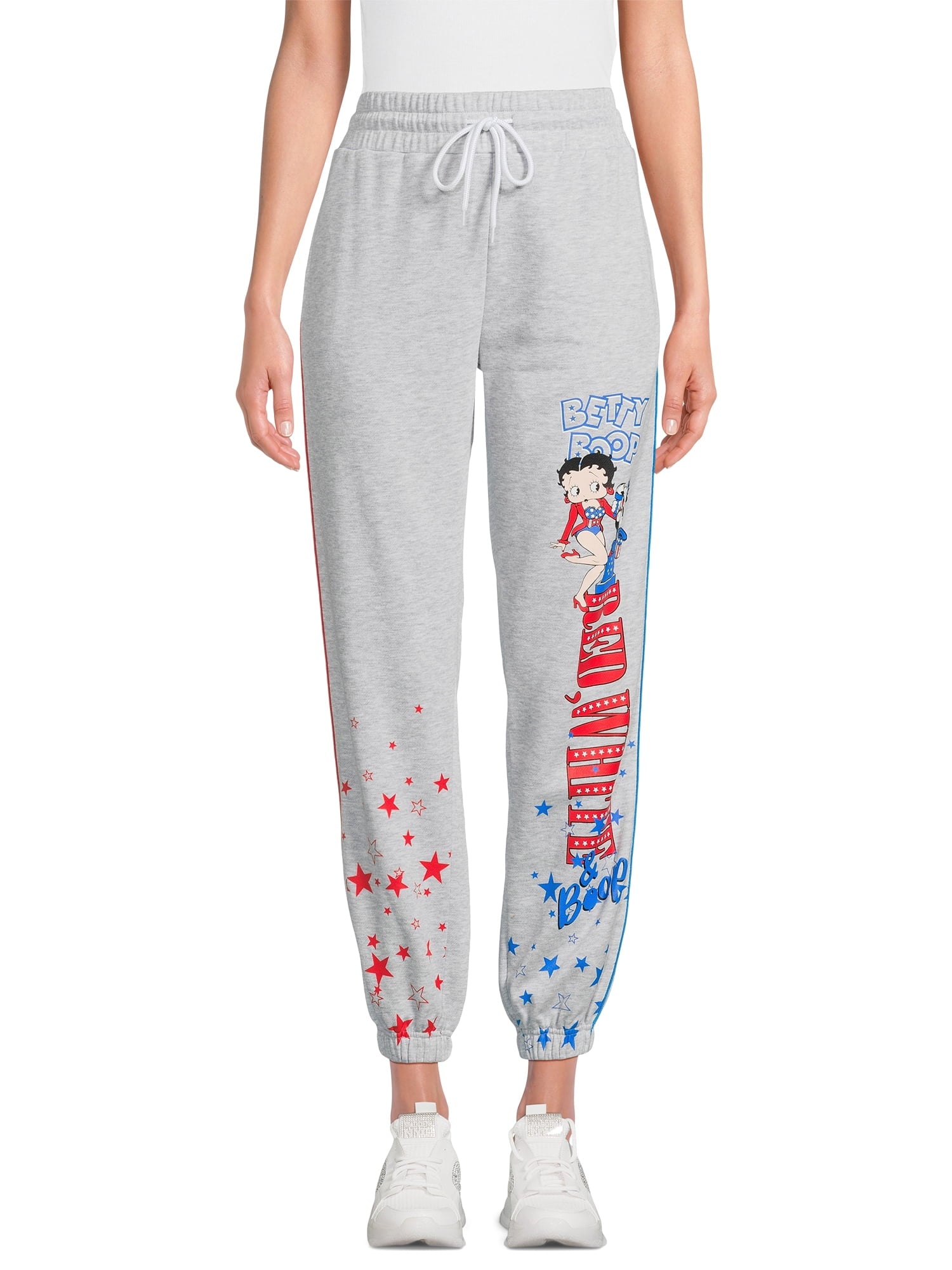 Women s Betty Boop Jogger America Red White Boop MyLovebugRocky