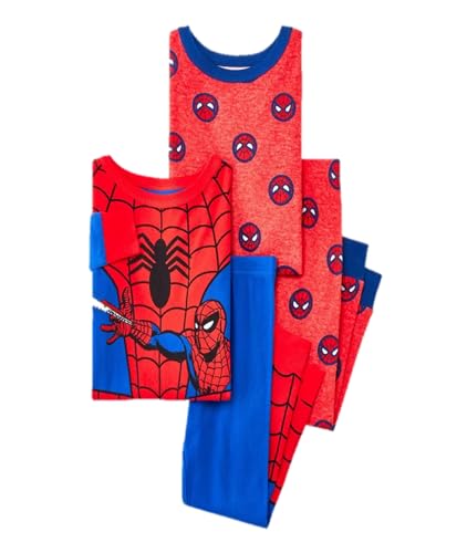 Disney Toddler Boys' 4pc Snug Fit Spider-Man Cotton Pajama Set - Blue, 12M-5T