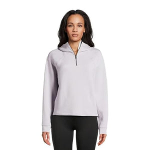 Avia Women's Quarter Zip Pullover Hoodie - Lavender, 2x