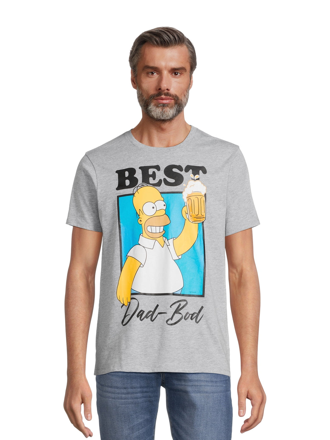 The Simpsons Homer Best Bod Apparel, Men's Graphic Crew Neck T-Shirt, Sizes S-3XL (Men's Big & Tall)