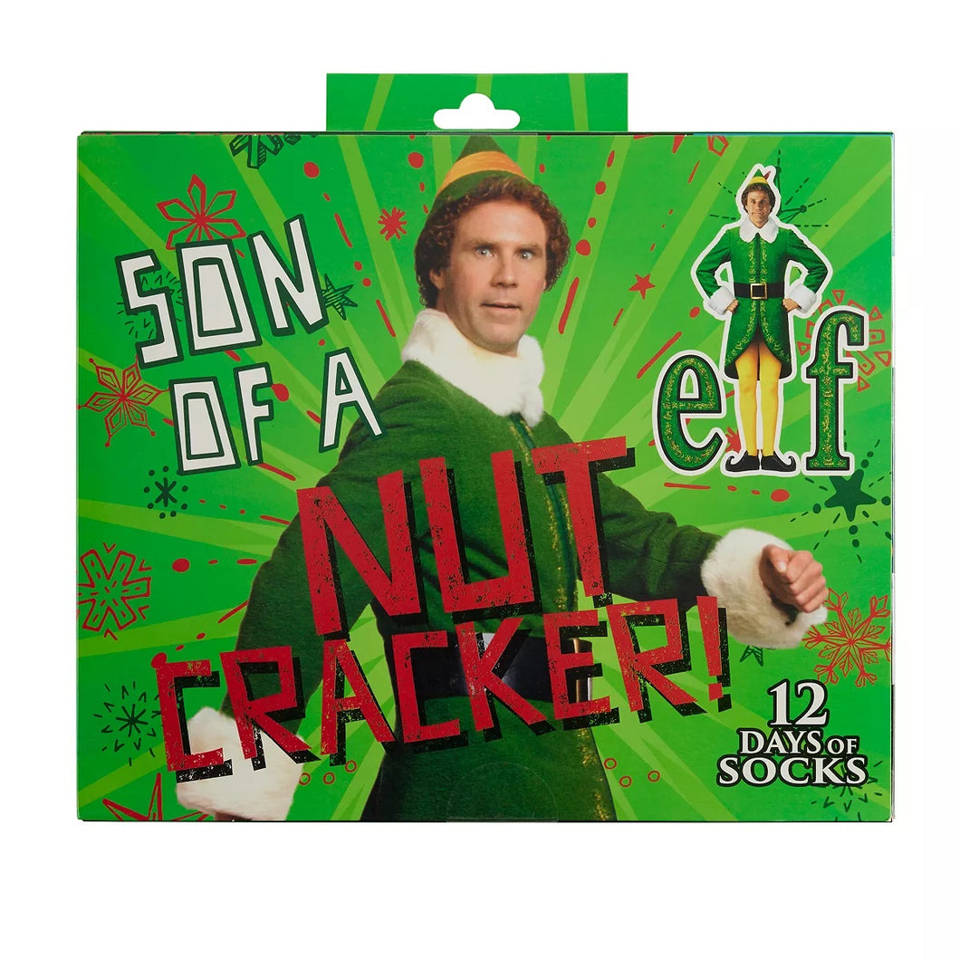 Men's 12 Days of Socks - Elf Crew Socks - Son of A Nut Cracker! 6-12