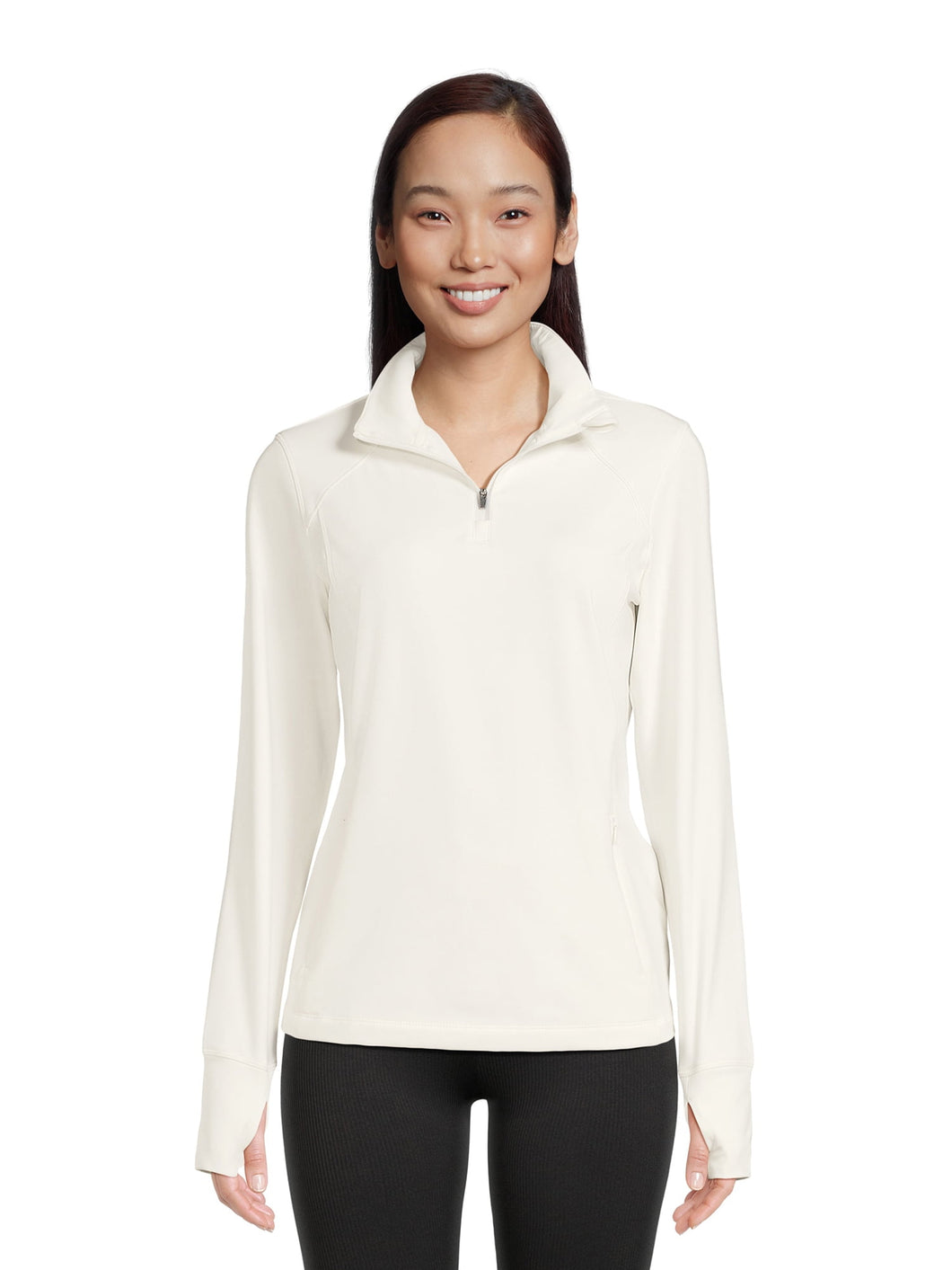 Avia Women’s Brushed Quarter-Zip Pullover with Pockets, 3X