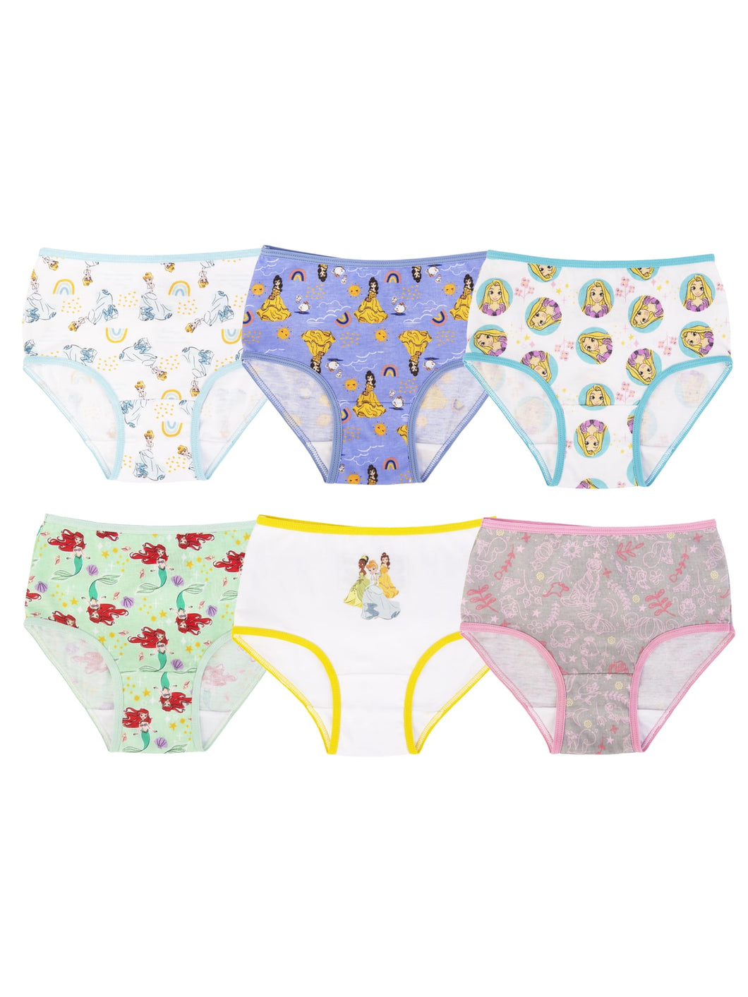 Princess Toddler Girls Underwear, 6 Pack Sizes 2T-4T