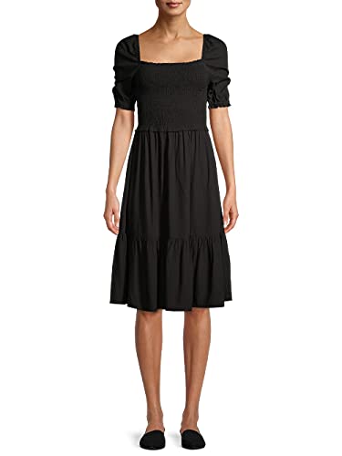 Time and Tru Women's Smocked Dress Black Small