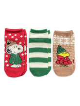 Load image into Gallery viewer, Disney Women&#39;s Character Holiday Cozy No Show Socks, 3-Pack, Size 4-10
