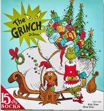 Load image into Gallery viewer, Kids&#39; The Grinch 15 Days of Socks Advent Calendar - Small - Large
