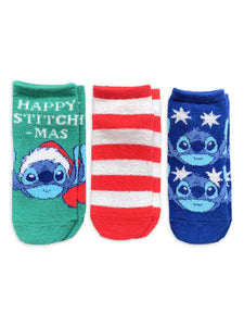 Disney Women's Character Holiday Cozy No Show Socks, 3-Pack, Size 4-10