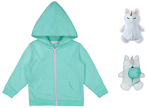 WNaton Packable Plush Critter Zip Up Hoodie