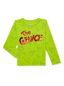 The Grinch Girls Long Sleeve Tee, Sizes 4-16