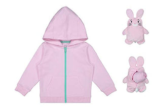 WNaton Packable Plush Critter Zip Up Hoodie