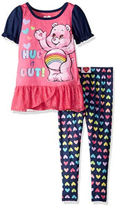 Care Bears Girls' Toddler 2 Piece Pajama Set, Navy, 2T