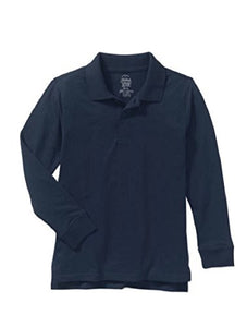 Boys Long Sleeve Polo (Black) Medium