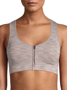 Avia Womens Seamless Zip Front Sports Bra