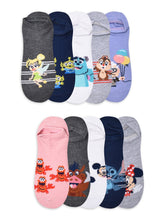 Load image into Gallery viewer, Womens Graphic Character No Show Socks and Crew, 10-Pack, Sizes 4-10
