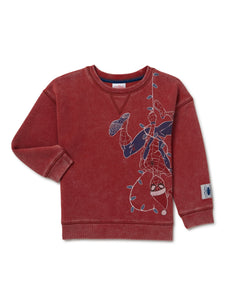 Spider-Man Baby and Toddler Boys Festive Crewneck Sweatshirt, Sizes 12M-5T