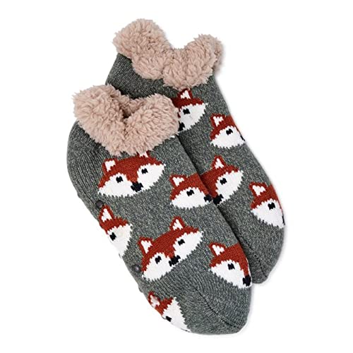 Joyspun Women's Knit Animal Critter Slipper Socks, 1-Pack, Size 4-10