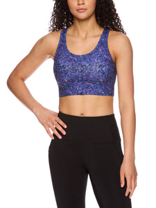 Reebok Women's Renew Longlined Printed Sports Bra with Removable Cups