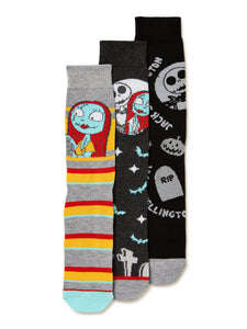 Nightmare Before Christmas Men's Crew Socks, 3-Pack