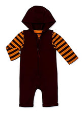 Load image into Gallery viewer, Wonder Nation Baby Boy Hooded Coverall and Long Sleeve Shirt, 2pc Outfit Set 0-3Months
