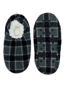 Fuzzy Babba Adult Men's Slipper Socks - Plaid, Black Solid, Mickey