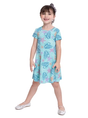 Little Mermaid Toddler Girl Print Skater Dress, Sizes 12M-5T