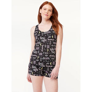 Joyspun Women's Print Tank Top and Shorts Pajama Set, 2-Piece, Sizes S to 3X