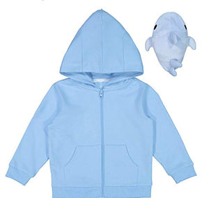 WNaton Packable Plush Critter Zip Up Hoodie