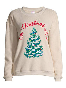 Women's Christmas Plush Crewneck Sweatshirt